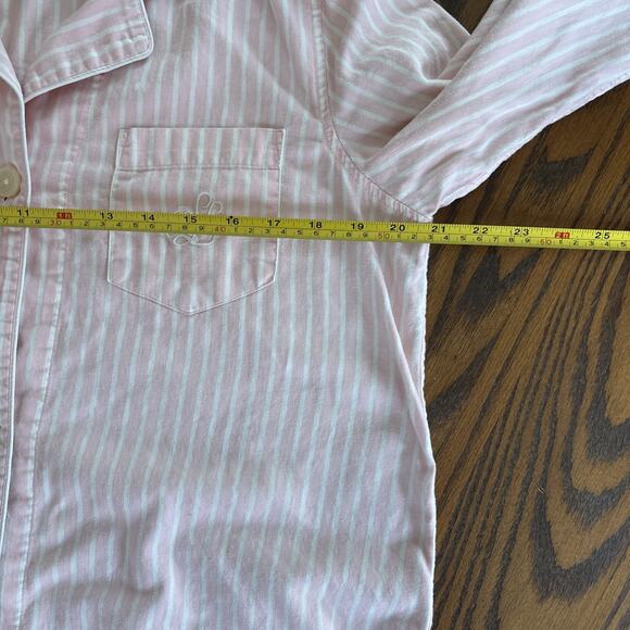 Lauren Ralph Lauren Nightgown Large Soft Pink Striped Long Sleeve *see pic * - Picture 4 of 7